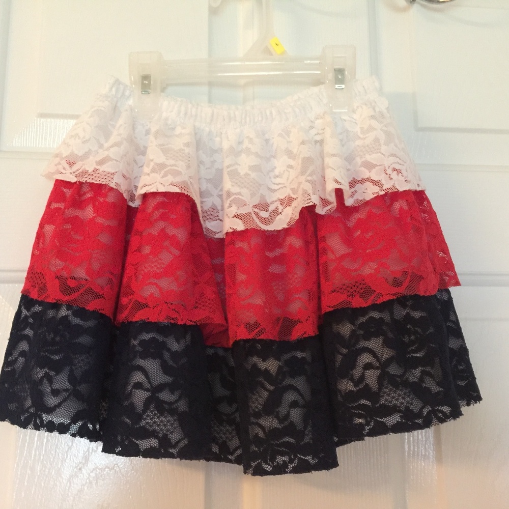Red White Blue Skirt little girls sz 5 - Picture 1 of 4